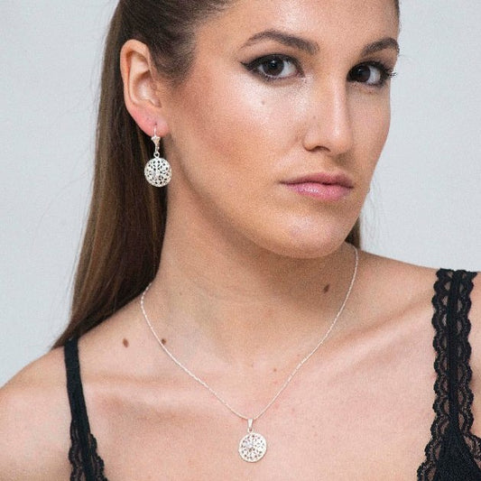 Conjunto Esencia Flor Plata