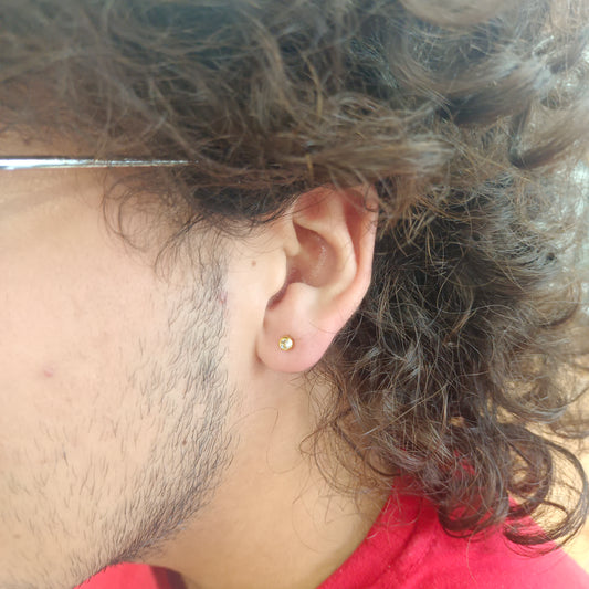 Pendientes para perforación Circón Gold.