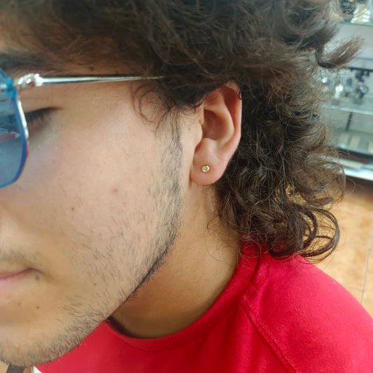 Pendientes para perforación Circón Gold.