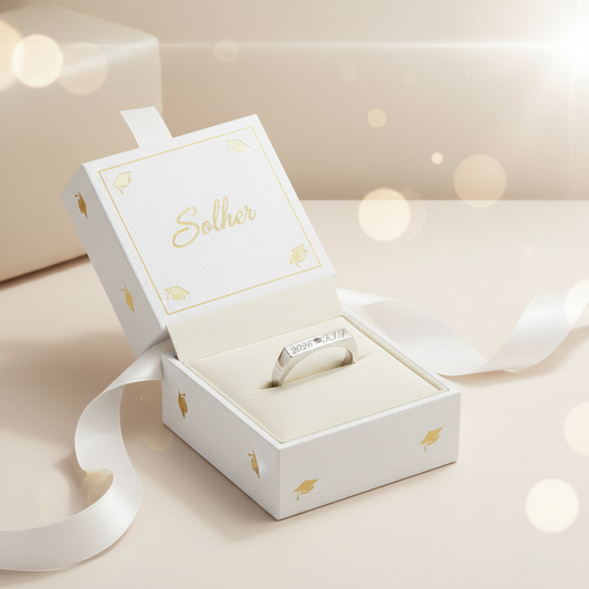 Anillo Graduacion  Personalizable  Rectangular Cuar Silver