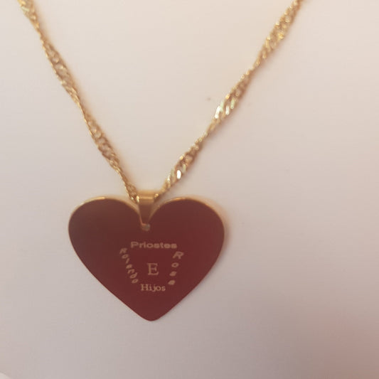 Cadena y Colgante Placa Corazon Gold T. G