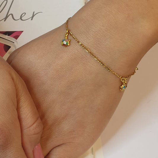 Pulsera Tortugita Multicolor Gold.