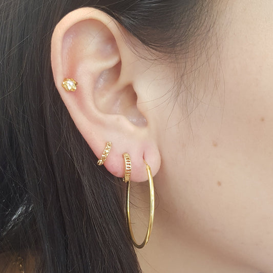 Pendientes Mini  Estrella con perla Gold