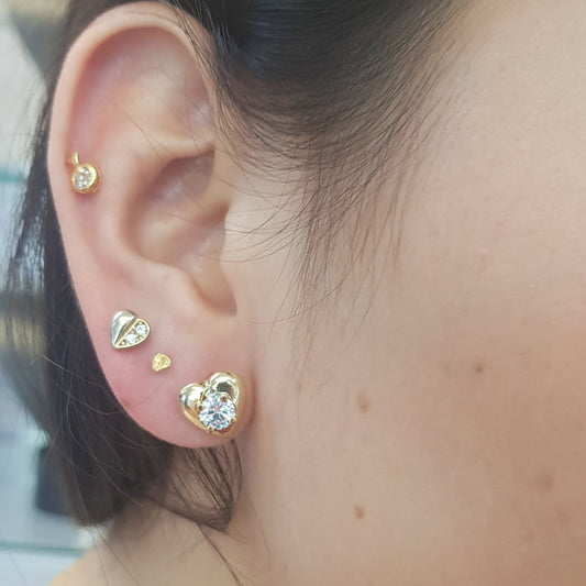 Pendientes Corazón con Circón Gold.