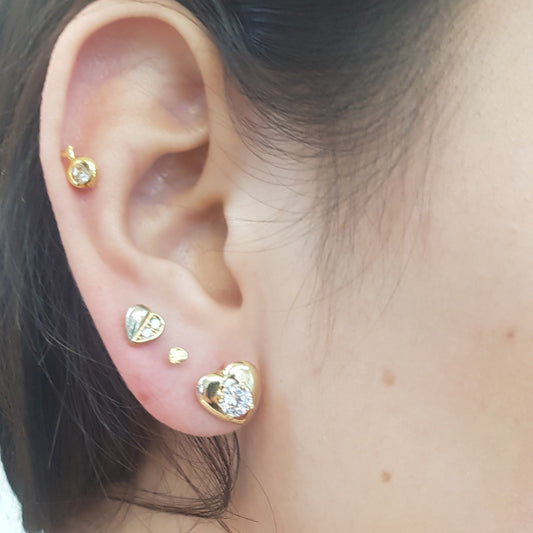 Pendientes Corazón con Circón Gold.