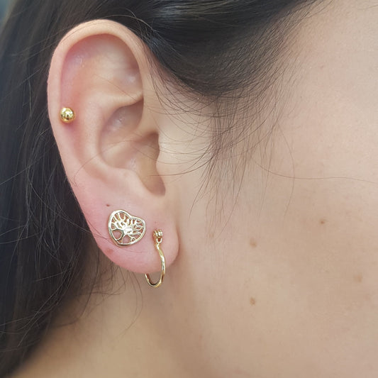 Pendientes Corazón Árbol de la vida Gold.