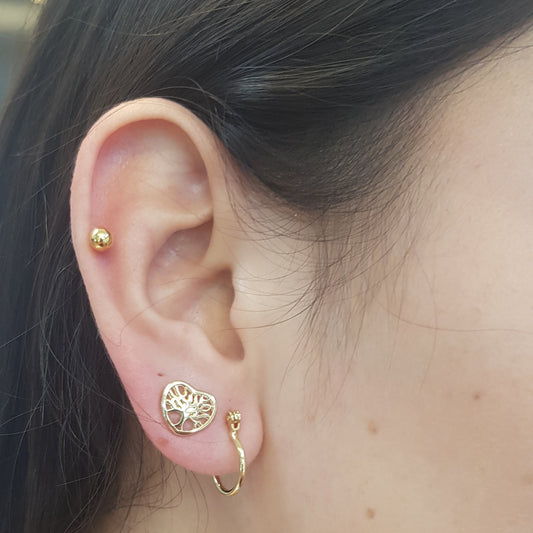 Pendientes Corazón Árbol de la vida Gold.