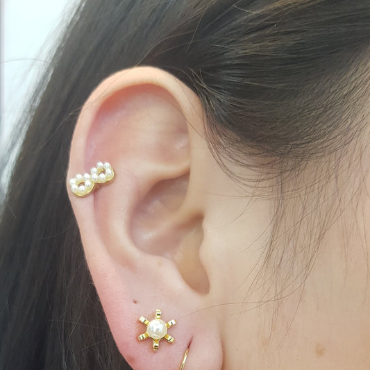Pendientes Infinito Perla  Gold.