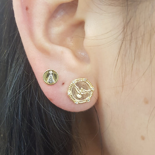 Pendiente Mini Virgen Gold