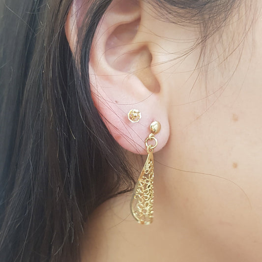 Pendientes Laberinto en diseño Filigrana Gold.