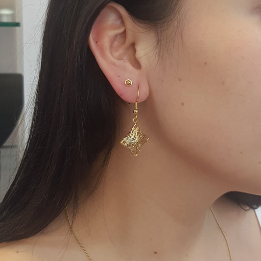 Pendientes Estrella en diseño Filigrana Gold