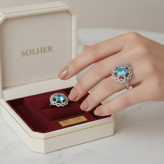 Anillo  Flor Relevancia Plata