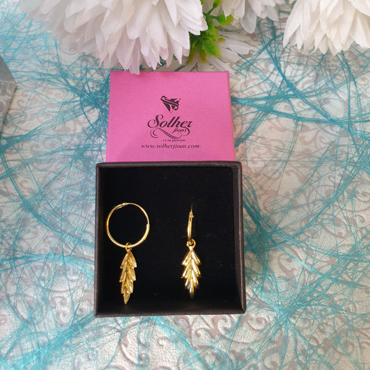 Argolla Hoja Silver and Gold Tamaño G