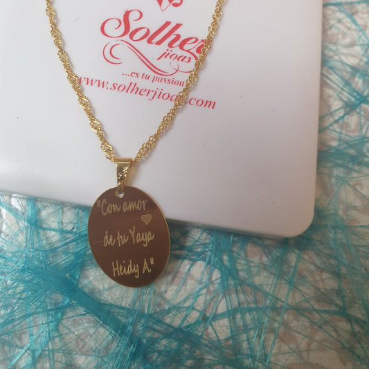 Gargantilla Colgante Oval Gold M