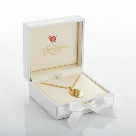 Cadena y Placa Oval Gold.