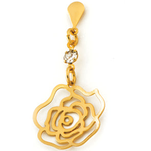 Pendientes Flor Con CIrcon Gold.