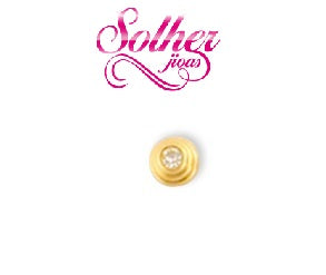 Pendientes Punto Espiral Mini con Circonita  Cierre Rosca Gold.