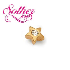 Pendientes Mini ESTRELLA con Circonita Cierre Rosca Gold.