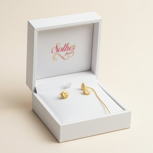 Pendientes Hilo Sol Plano Gold .