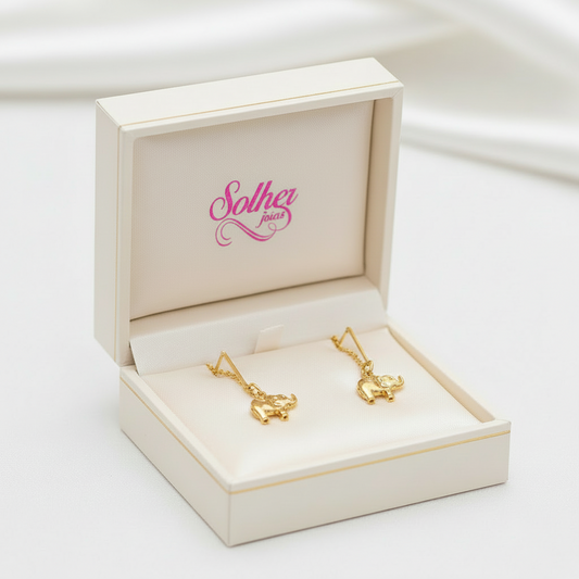 Pendientes Hilo Elefante  Plano Gold .