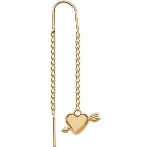 Pendientes Hilo Corazon Flechado Gold .