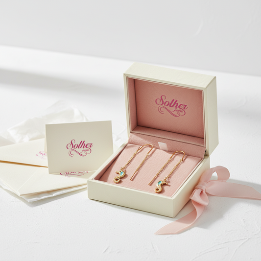 Pendientes Hilo Caballo de Mar  Gold .