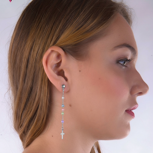 Pendientes Rosario Perla Plata.