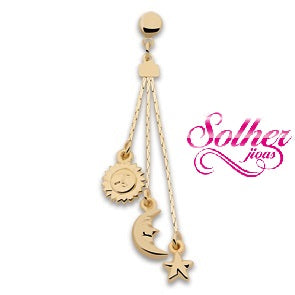 Pendientes Astros Luna Sol Estrella Gold.