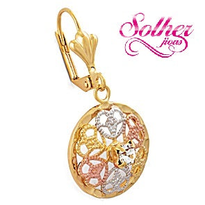 Pendientes Esencia de Flor con Cierre Omega Tres Gold.