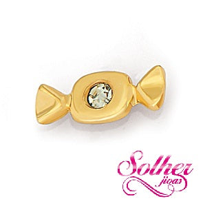 Pendientes Caramelo con Circonita Cierre Rosca Gold.