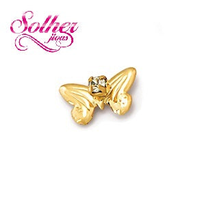 Pendientes Mariposa con circonita Gold.