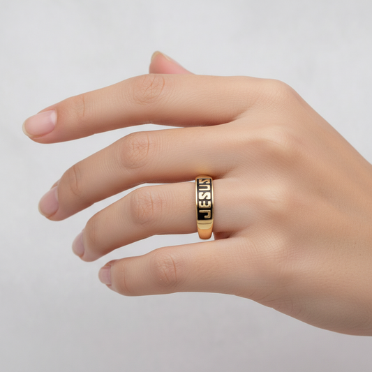 Anillo Jesus  Gold