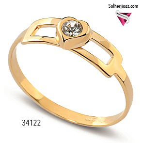 Anillo  Corazon Circonitas Gold