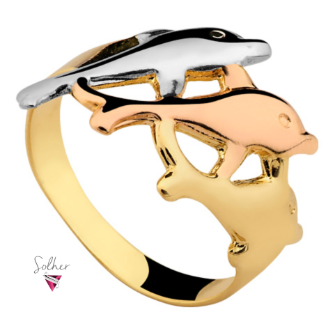 Anillo Tres Delfines Gold