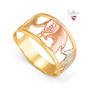 Anillo Tres Elefantes  Gold