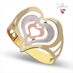 Anillo Corazón Tres Oró