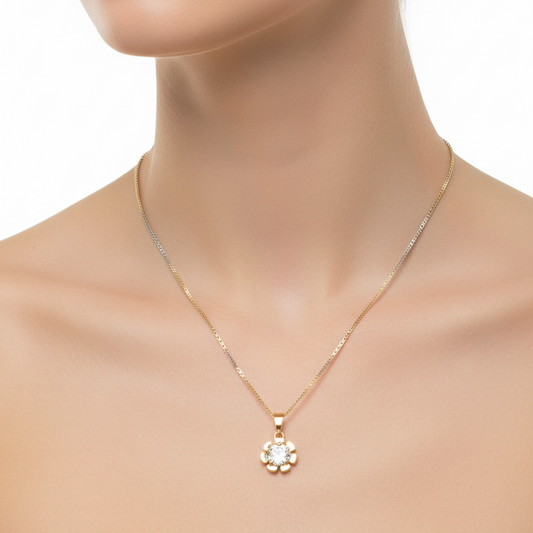 Gargantilla Girasoles Gold con Circón .