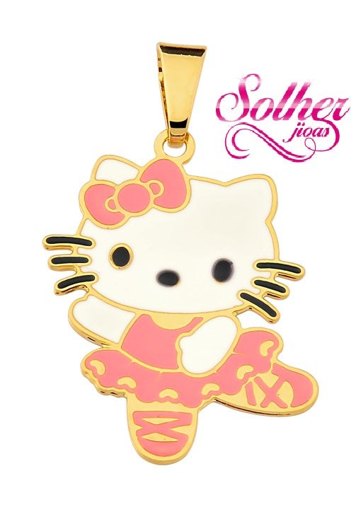 Colgante Hello Kitty Bailarina  Esmaltado Gold.