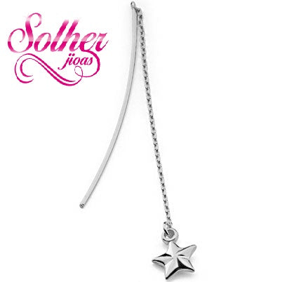 Pendientes Hilo Estrella Relieve Silver.