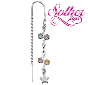 Pendientes Hilo Arco Iris Estrella   Silver.