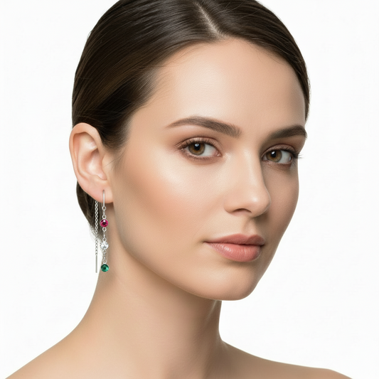 Pendientes Hilo Arcoris  Y Sol Silver.