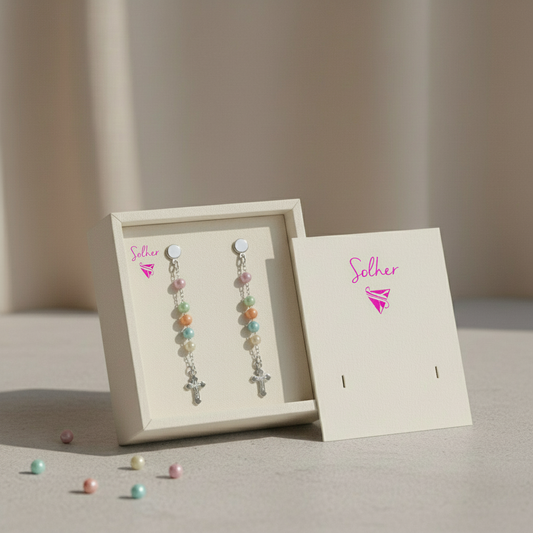 Pendientes Rosario Perla Plata.