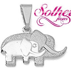 Colgante  Mama Elefante con Bebe Plata.
