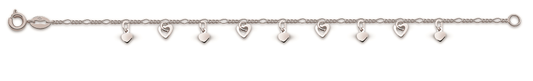 Pulsera Corazones  Plata