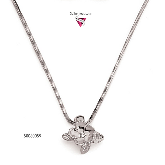 Conjunto Flor Camelia  Plata.