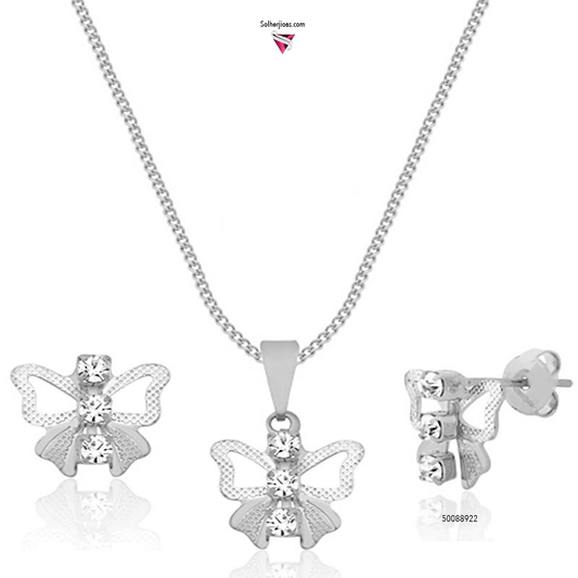 Conjunto lazos con Circonitas Plata.