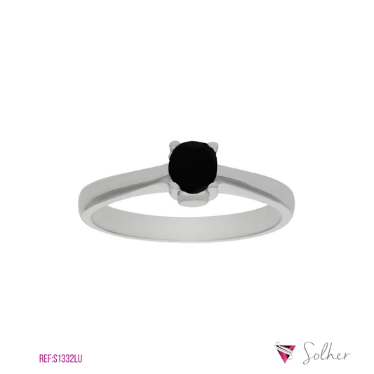 Anillo Zafiro Oro Blanco