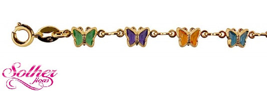 Pulsera Mariposa con circonitas de colores