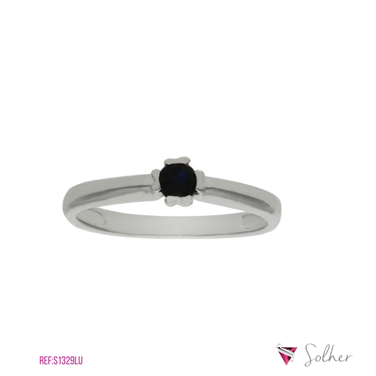 Anillo Zafiro Oro Blanco
