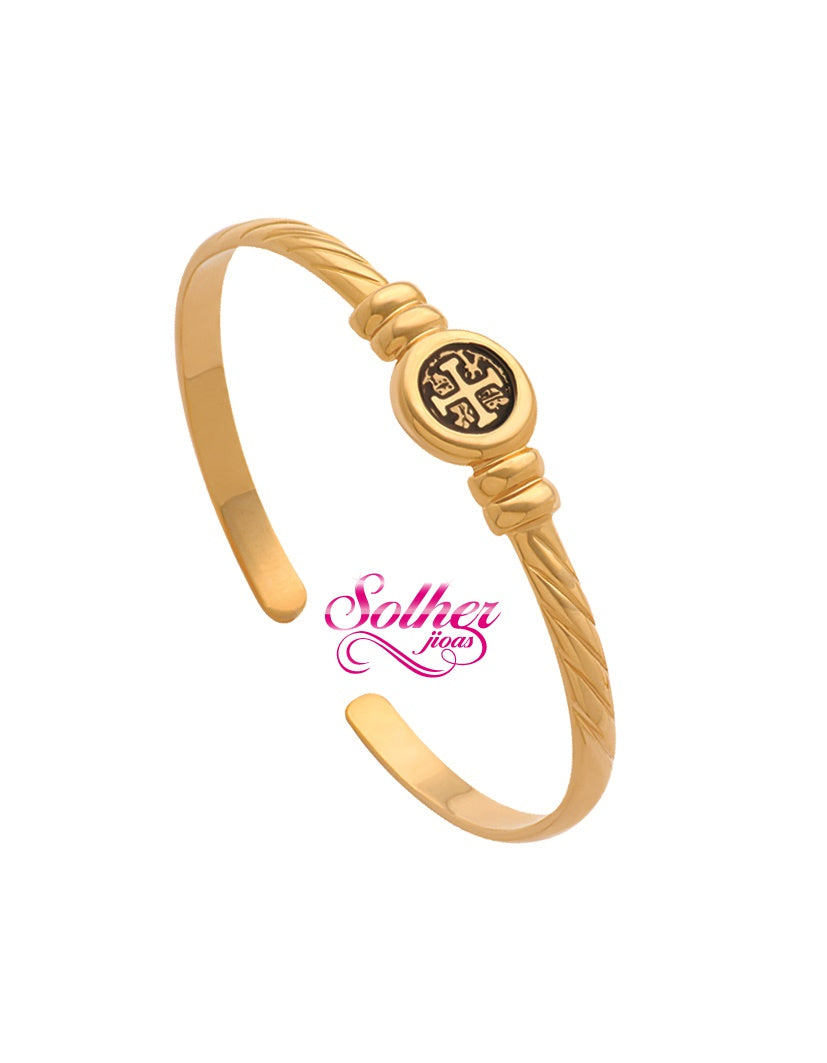 Brazalete o Pulsera SUERTE Y FELICIDAD con Esmaltado Gold.